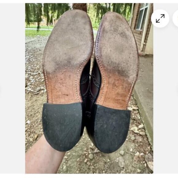 Allen Edmonds Ashland Wingtip Shoes Mens Size 9 C Burgundy Leather USA - Picture 7 of 10